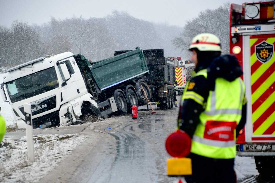 Wypadek na Norra Sturupsvägen niedaleko Holmeja w Skanii.