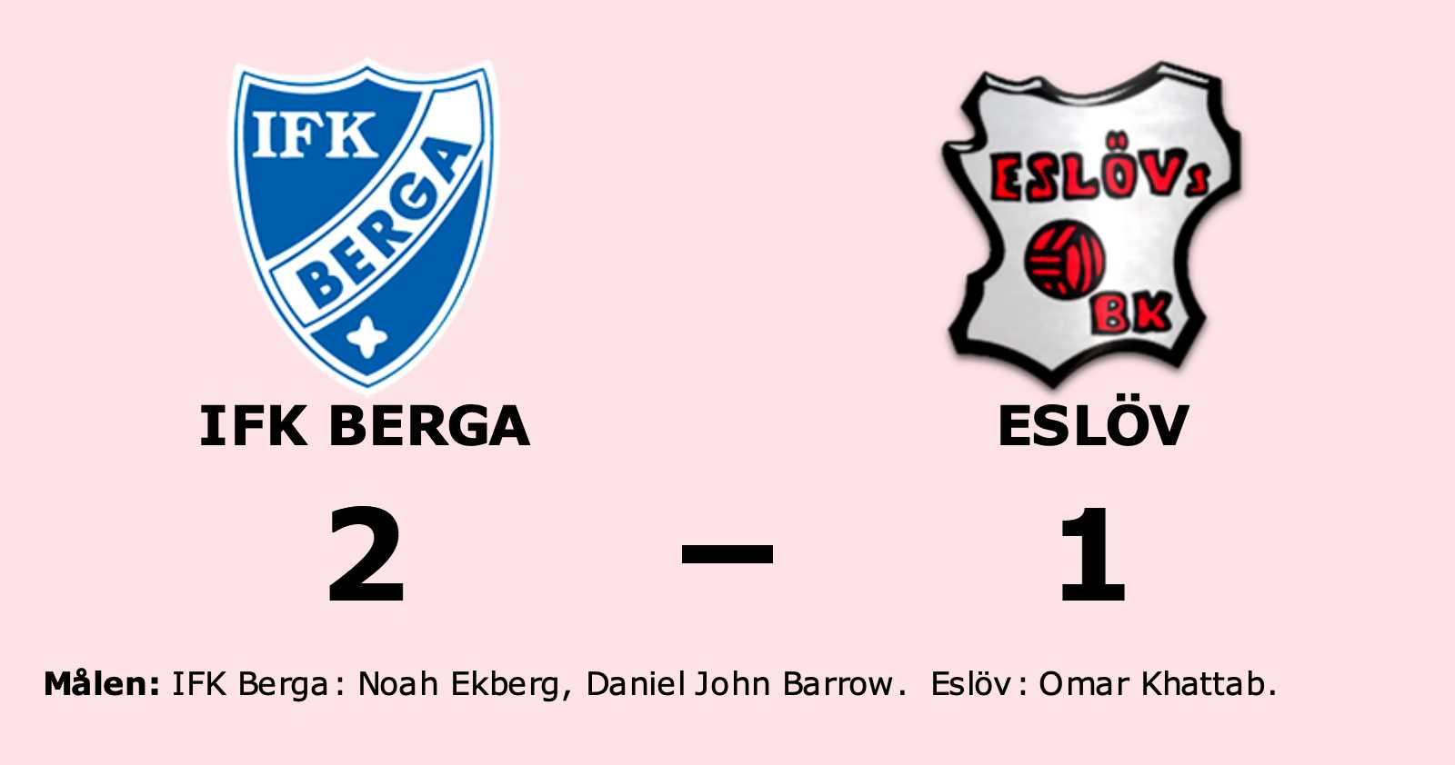 Uddamålsseger för IFK Berga mot Eslöv