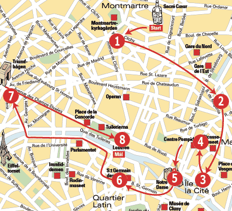 Karta över Paris Sevärdheter | Karta 2020