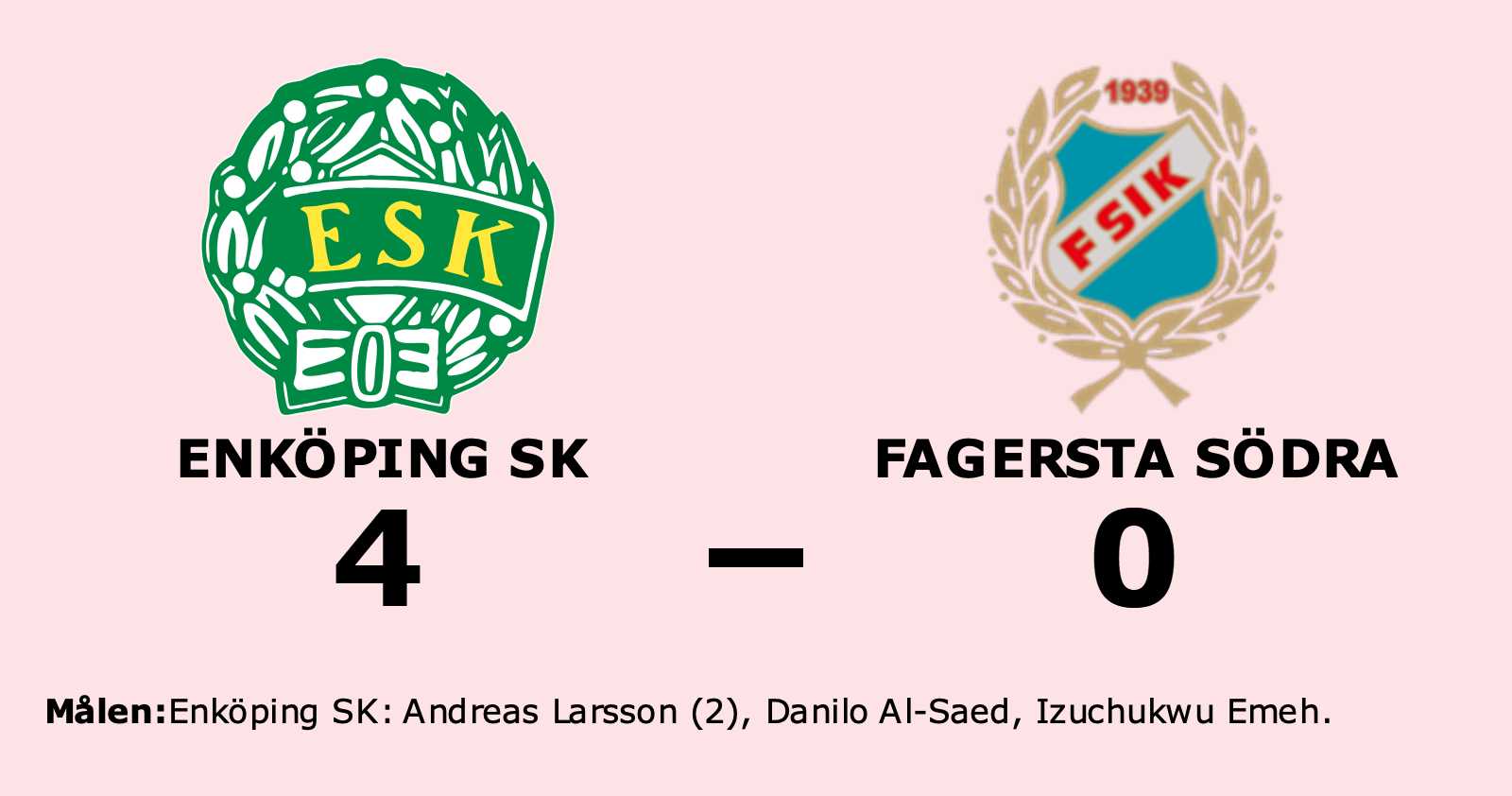 Andreas Larsson i målform när Enköping SK vann