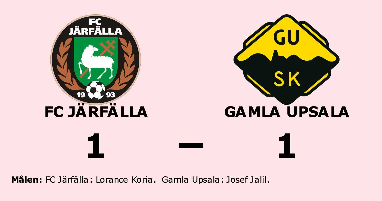 Gamla Upsala fixade en poäng mot FC Järfälla